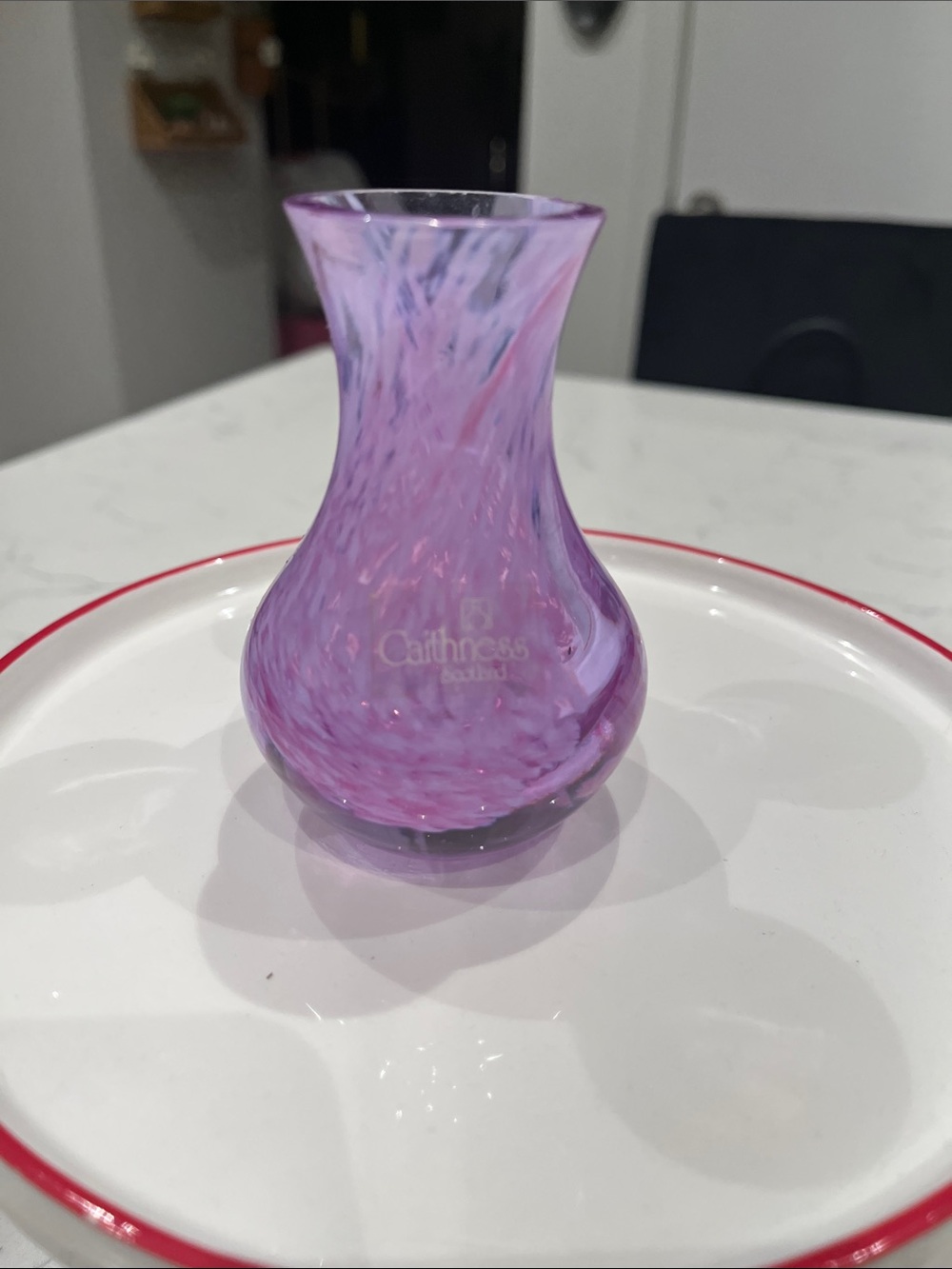 Caithness Purple Speckled Art Glass Bud Vase